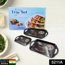 Serving Tray Set (Pack of 3 Pcs) (Small, Medium, Large) (Multicolour) - dailyneed.life