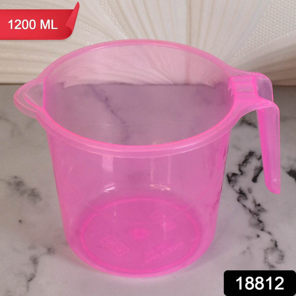 Plastic Round Transparent Bath Water Mug (1 Pc / 1200 ML / Mix Color) - dailyneed.life