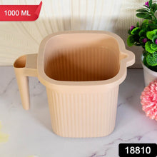 Plastic Square Bath Water Mug (1 Pc / 1000 ML / Mix Color) - dailyneed.life