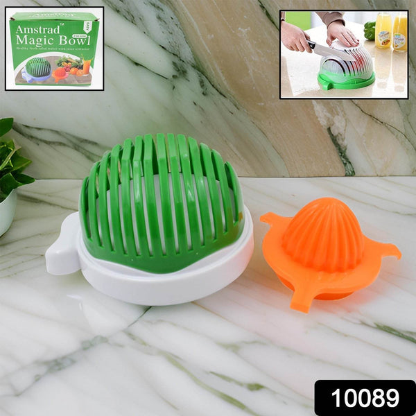 2 In 1 Salad Cutter Bowl with Lemon Squeezer Citrus Juicer (1 Pc) - dailyneed.life