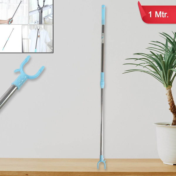 Stainless Steel Telescopic Pole Clothes Hooks Hanger (1 Pc / 1 Mtr.) - dailyneed.life