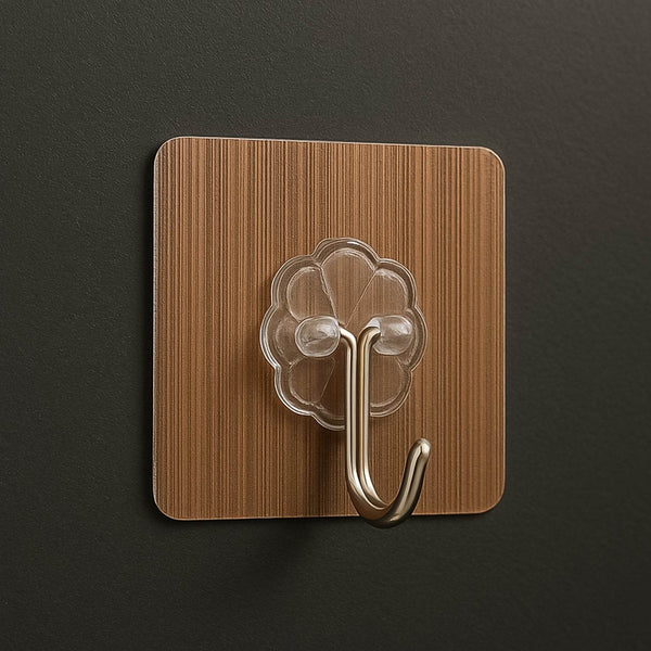Adhesive Heavy-Duty Hooks for Kitchen and Bathroom (1 Pc / 6×6 Cm) - dailyneed.life