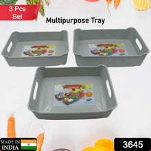Multipurpose Organising & Storage Plastic Tray, Fruit & Vegetable/ Multi Purpose Tray, Organizer for Kitchen, Countertop, Cabinet, Bathroom Plastic Storage Basket For Store Fruits, Vegetables, Magazines, Cosmetics, Stationary Set of 3 - dailyneed.life