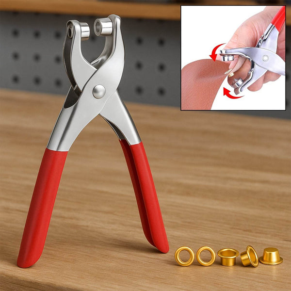 Grommet Setting Tool with 25 PCS Gold Eyelets Grommets Steel Hole Punch Setter Kit for Leather, Canvas, All Fabrics Men and Women Clothes, Shoes, Belts, Crafts - dailyneed.life