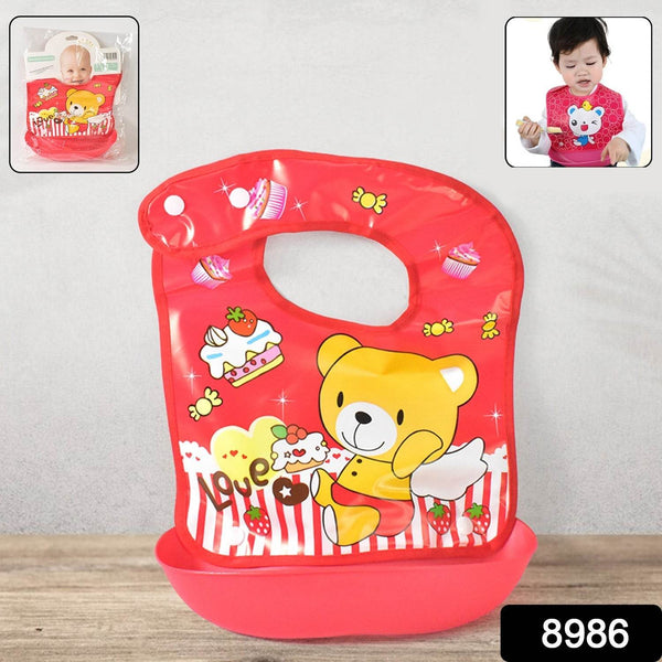 Multifunctional Waterproof BPA Free Reusable Soft Fabric Plastic Baby Bib (1 Pc) - dailyneed.life
