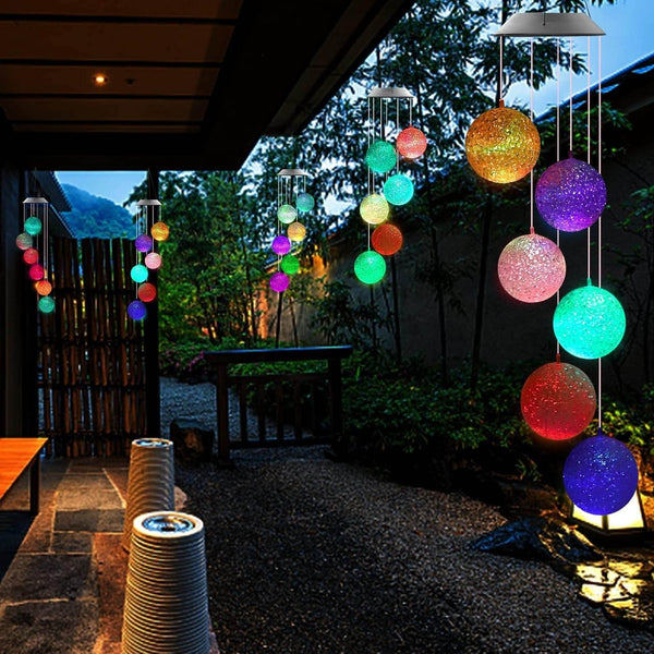 Solar Crystal Ball Color Changing Solar Powered LED Hanging Light for Patio Yard Garden Home Outdoor Night Decor, Gifts - dailyneed.life