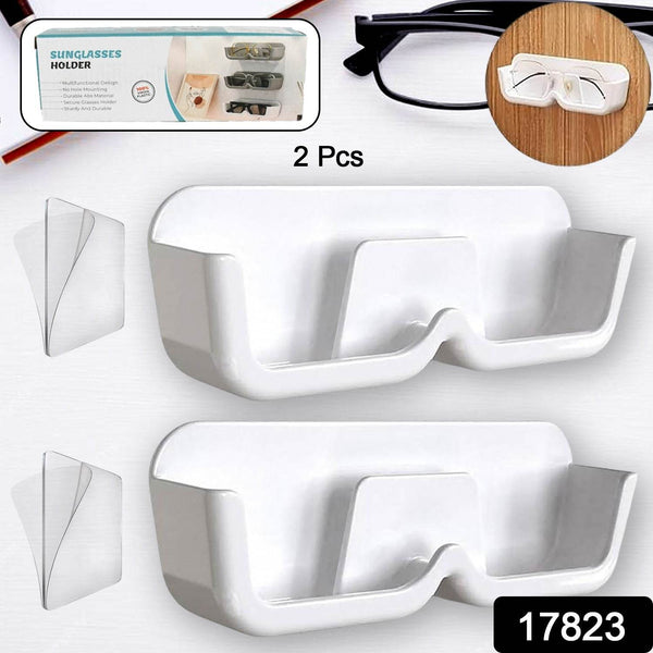 Wall Mount Sunglass Organizer Simple Space Saving Glasses Storage Box Eyewear Stand Holder for Showcase Bedroom Apartment With 2 pc Double Sided Adhesive Sticker (2 Pcs Set) - dailyneed.life