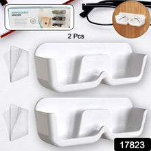 Wall Mount Sunglass Organizer Simple Space Saving Glasses Storage Box Eyewear Stand Holder for Showcase Bedroom Apartment With 2 pc Double Sided Adhesive Sticker (2 Pcs Set) - dailyneed.life