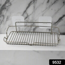 Stainless Steel Kitchen Bathroom Shower Shelf Storage Suction Basket Rack With 2 Hook (1 Pc) - dailyneed.life