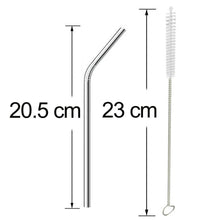 Reusable Stainless Steel Drinking Straws Bent (4 Bent Straws, 1 Brush) - dailyneed.life