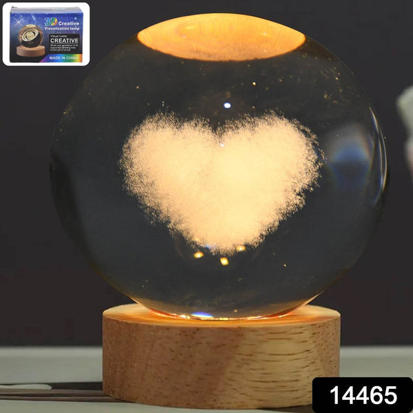 Heart 3D Crystal Ball lamps With Base (1 Pc) - dailyneed.life
