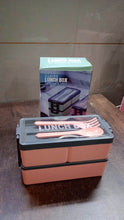 Plastic 3 Layer Leak Proof 3 Compartment Lunch Box for Office (1 Pc) - dailyneed.life