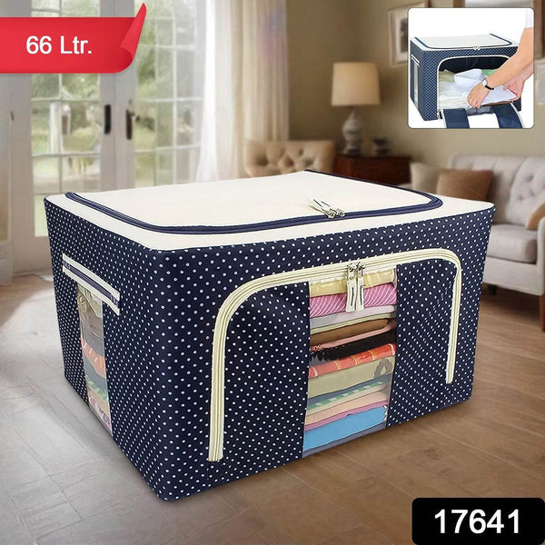 Foldable Steel Frame Clothes Living Storage Organizer Handled Bag - dailyneed.life