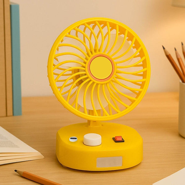 USB-C Type Rechargeable Portable Fan With LED Light Heavy Duty Motor & Foldable Fan With Charging Port Home, Outdoor, Temple - dailyneed.life