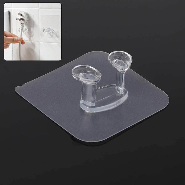 Transparent Self-Adhesive Wall Hook – Drill-Free, Waterproof & Oil-Proof for Toothbrush, Socket (1 Pc) - dailyneed.life