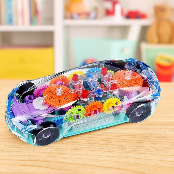 Automatic 360 Degree Rotating Transparent Gear Concept Car with Musical and 3D Flashing Lights Toy for Kids Boys & Girls (Multicolor / Battery Not Included) - dailyneed.life
