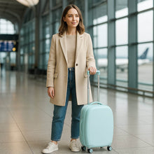 17849 Suitcase For Kids, Girls Green Small Cabin Hard Cover Holiday Carry On Trolley with Extendable Handle, Children's Luggage, Trolley Rolling Luggage for Toddlers Men Woman (Mix Color) - dailyneed.life