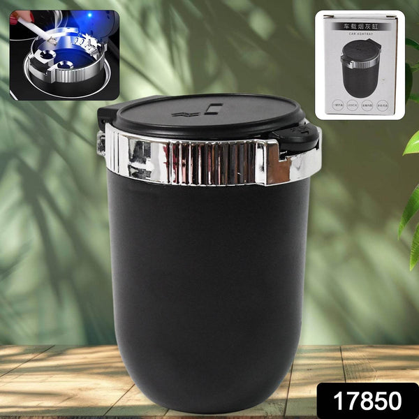 Portable Car Ashtray with Lid and Blue LED Light (1 Pc) - dailyneed.life
