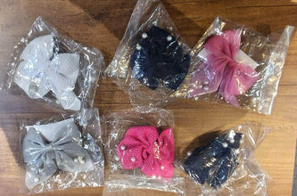 Hair Bow Knot Clip Suitable For Girls (12 Pc / Multicolour & Mix Design) Hair accessories - dailyneed.life