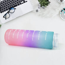 Plastic Colorful Motivational Water Bottle with Straw (900 ML) - dailyneed.life
