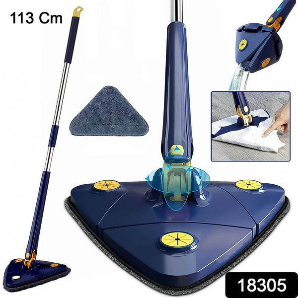 360° Rotatable Mop Triangle Mop with Long Handle (1 Pc / 113 Cm) - dailyneed.life
