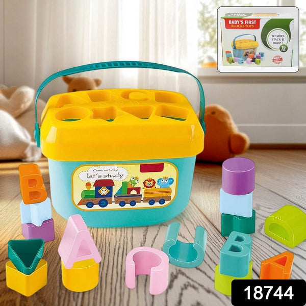 Baby First Block Set for Kids Non-Toxic Abcd Geometric Shape Sorting & Stacking Toy (1 Set) - dailyneed.life
