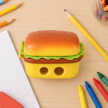 Plastic Burger Shape Small Size Double Hole Sharpener With Eraser (1 Set) - dailyneed.life