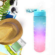 Plastic Colorful Motivational Water Bottle with Straw (900 ML) - dailyneed.life