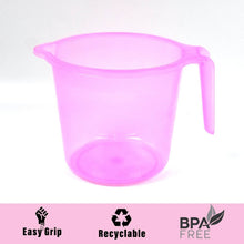 Plastic Round Transparent Bath Water Mug (1 Pc / 1200 ML / Mix Color) - dailyneed.life