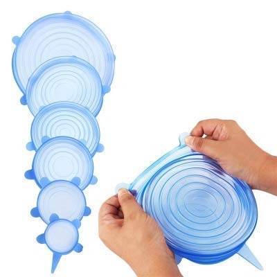 Silicone Stretch Lids Reuseable Microwave Safe Flexible Covers (Set of 6) (Loose Pack) - dailyneed.life