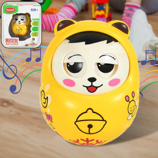 Musical Roly Poly Toys for Baby | Push and Shake Wobbling Toy with Music | Tumbler Doll Toy for Babies | Sound Balancing Doll Toys for Baby Boys, Girls 8+ Months Multicolor (1 Pc) - dailyneed.life