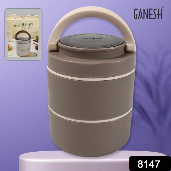 Ganesh Smart Stack 2-Layer Stainless Steel Leak-Proof Lunch Box for Office, School, Picnic - dailyneed.life