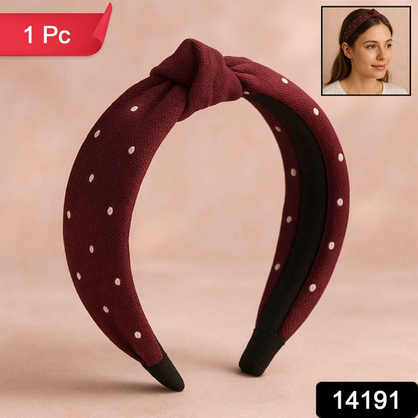 Women's Polka Dot Fabric Knot Hairband – Stylish & Comfortable (1 Pc) - dailyneed.life