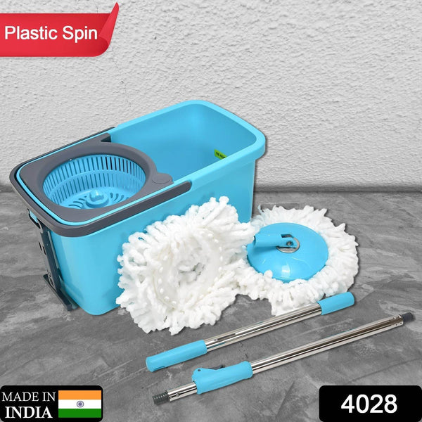 Quick Spin Mop Plastic spin, Bucket Floor Cleaning, Easy Wheels & Big Bucket, Floor Cleaning Mop with Bucket - dailyneed.life
