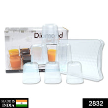6pc Glasses Set With tray Stylish Transparent Water Glass / Juice Glass / Beer Glass / Wine Glass Plastic Glass Set - dailyneed.life