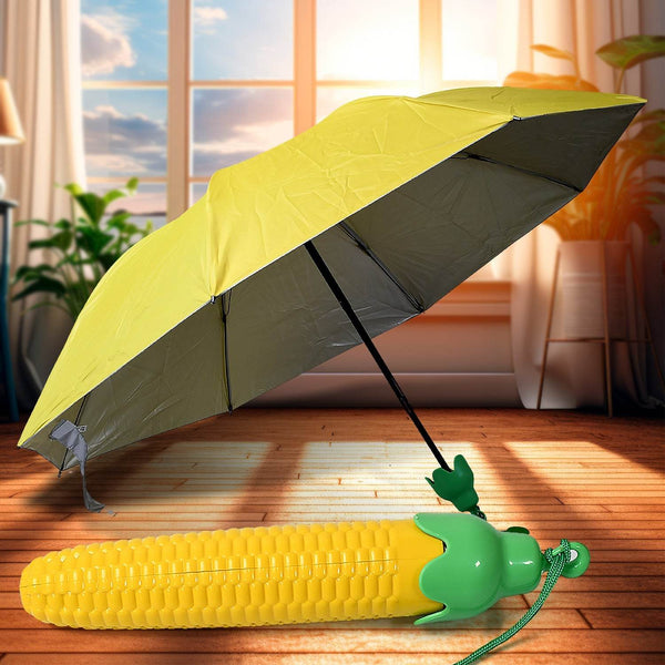Vegetable shaped Folding Umbrella, Plastic Case Creative Fashion Folding Mini Sun Shade Rain Umbrella, Unique Umbrella, Sun & UV Protection, Cute Design (1 Pc) - dailyneed.life