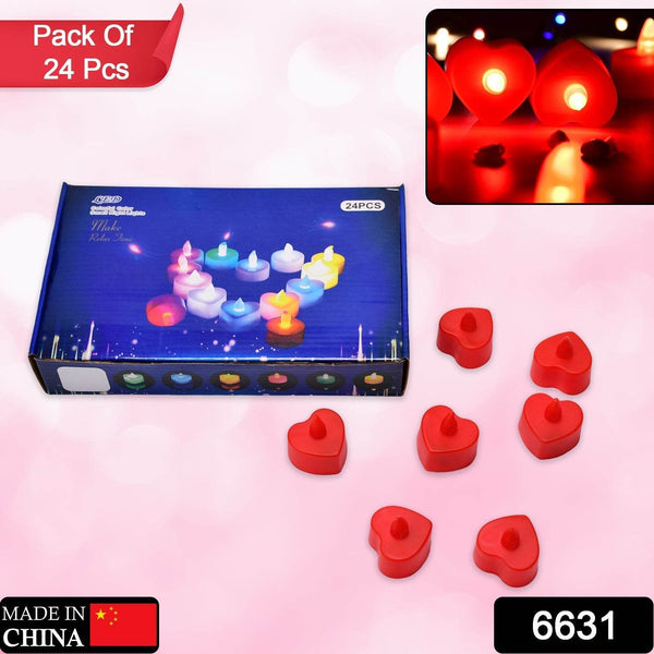 Flameless Candles LED Heart Shape Tea Light Candles Multi Color Electrical Diya Candles Battery Operated Fake Candles for Gift / Home Decoration Diwali Navratri Lighting, Diwali (Pack of 24) - dailyneed.life