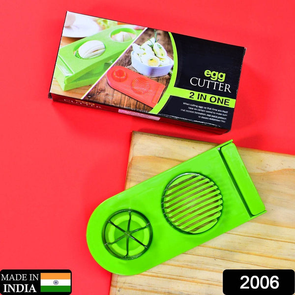 2 in 1 Double Cut Boiled Egg cutter with stainless steel wire for easy slicing of boiled eggs. - dailyneed.life