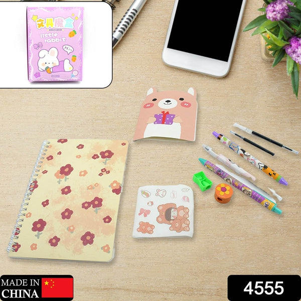 Cartoon Stationery Box Cartoon Design School Box Book , diary , Pen , Eraser, Sharpner , Sticker & Pen Refill Student Gift School box (1 box) - dailyneed.life