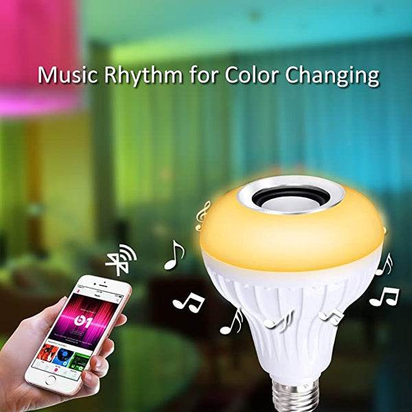 Wireless Bluetooth Sensor 12W Music Multicolor LED Bulb with Remote Controller - dailyneed.life