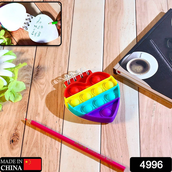 Heart pattern it Fidget Spiral Notebook Bubble Push Fidget Silicon Toy Book Stress Relief Anxiety School Stationery Notebook - dailyneed.life