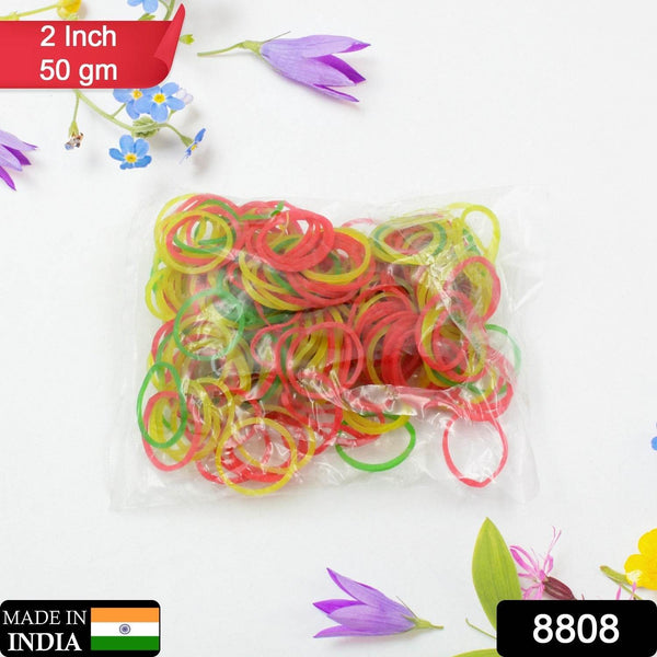 2-Inch Unbreakable Nylon Rubber Bands – Reusable Multicolor for Office, Home & School (50GM), Hair accessories - dailyneed.life
