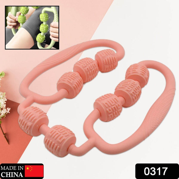 Muscle Massage Roller 8 Wheels Relieve Soreness Leg Muscle Roller Fitness Roller Muscle Relaxer Massage Roller Ring Clip All Round Massaging Uniform Force Elastic PP Drop Shaped for Home Use (1 Pc) - dailyneed.life