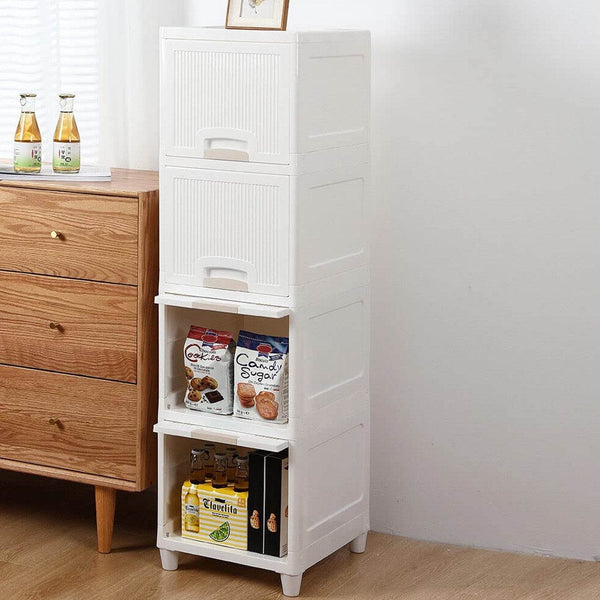 Multipurpose Storage Cabinet, Storage Solutions plastic drawers || Multi Layer Wardrobe Storage Drawers || Foldable Multipurpose Drawer Units For Kitchen, Bathroom, Bedroom, Cloth (4 Layer) - dailyneed.life