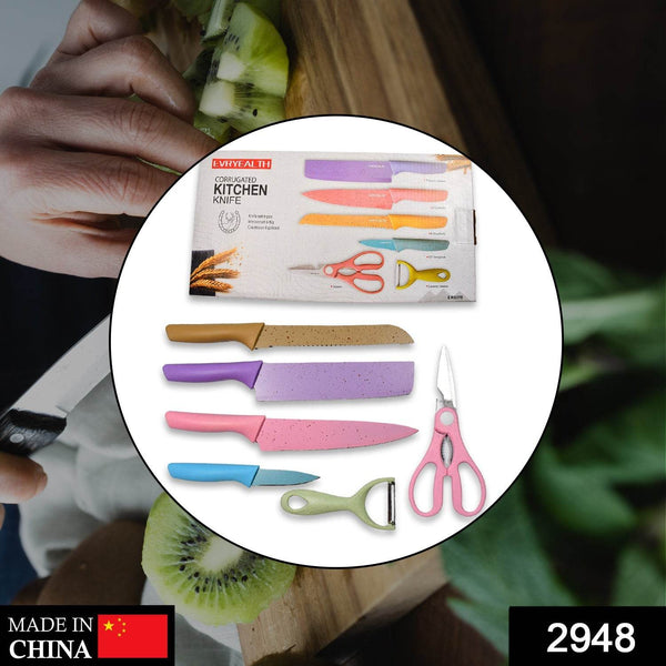 Corrugated 6Pc Kitchen Knife Set Professional Box Knife Set 6 Piece Forged Kitchen Knives with Box. - dailyneed.life