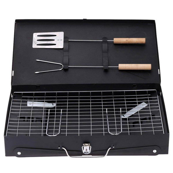 Stainless Steel Briefcase Style Barbecue Grill Toaster (Medium, Black) - dailyneed.life