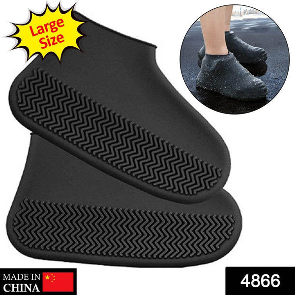 Non-Slip Silicone Rain Reusable Anti skid Waterproof Fordable Boot Shoe Cover ( Large ) - dailyneed.life