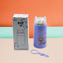Girl Glass Water Bottle for School with Kid Sparkle Strap Cat Lid Sequins Glitter Glass Cup Birthday Gift Children 350ml (MOQ :- 75 pc) - dailyneed.life