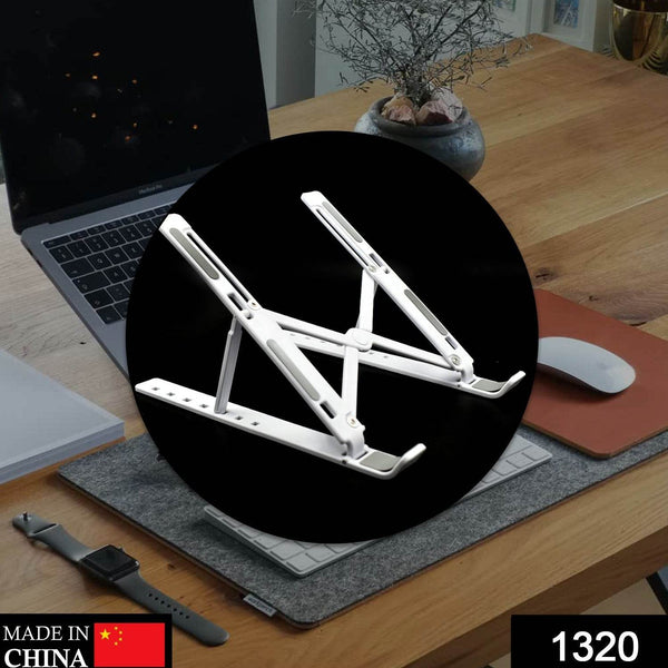 Adjustable Ergonomic Foldable Portable, Holder Riser Tablet Stand Plastic (Use In 14 inch Laptop) - dailyneed.life