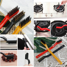 3pc Mini Wire Brush Set Brass Nylon Stainless Steel Bristles Household Cleaning Brush for Gas Stove, Smoke Machine Tool Burner Tiles Tap Rust Removal Welding Slag Dirt & Paint Scrubbing (3 Pcs Set) - dailyneed.life